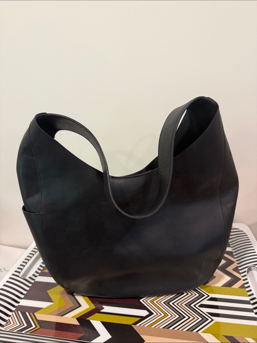 Madewell Black Leather Shoulder Hobo Bag